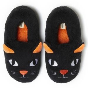 Halloween Black Cat Dearfoams Slippers New Women's 9-10 Indoor/Outdoor